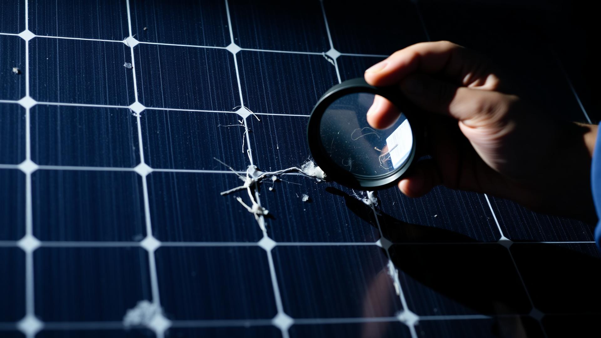 Forensic inspection of damaged solar panel for insurance claim